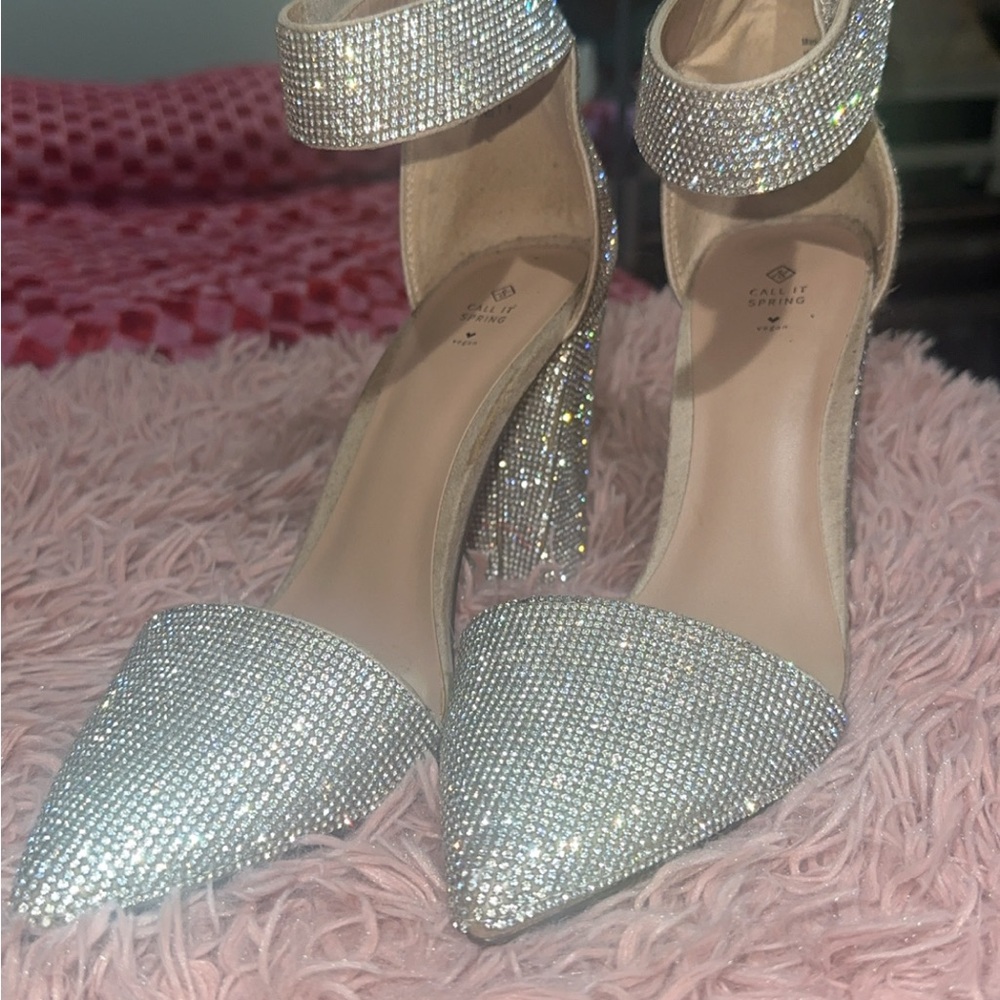 Sparkling Silver Rhinestone Heels